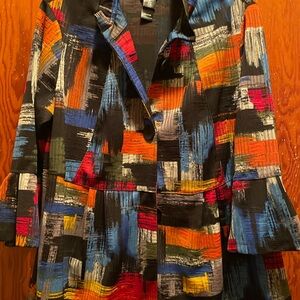 Ali Miles Multicolor Brushstroke jacket/shirt with Black Base
